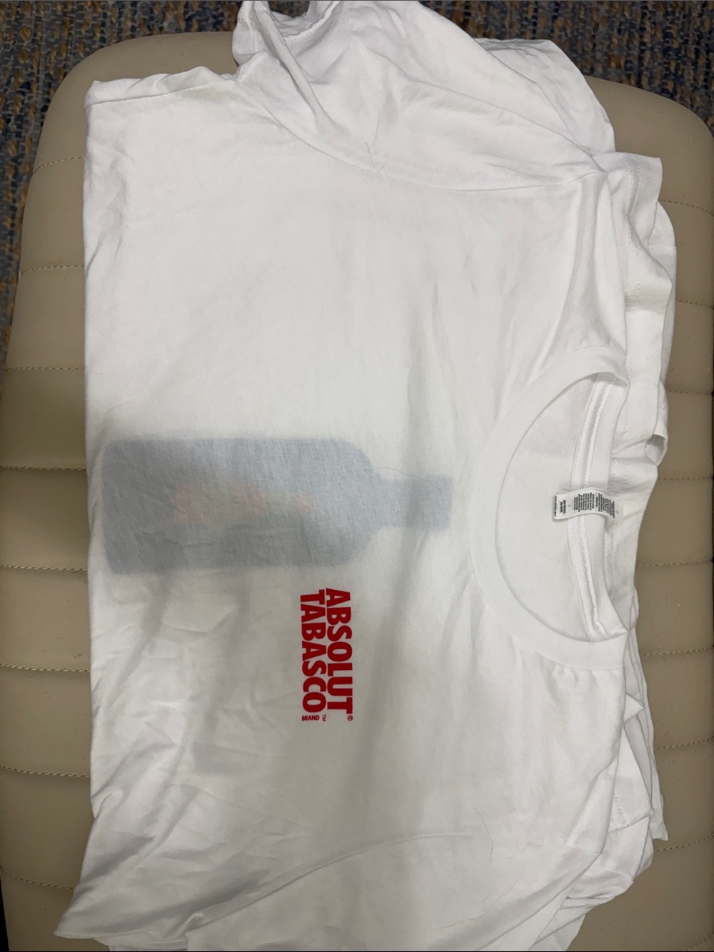 Men's White Graphic Tee with Red Logo -